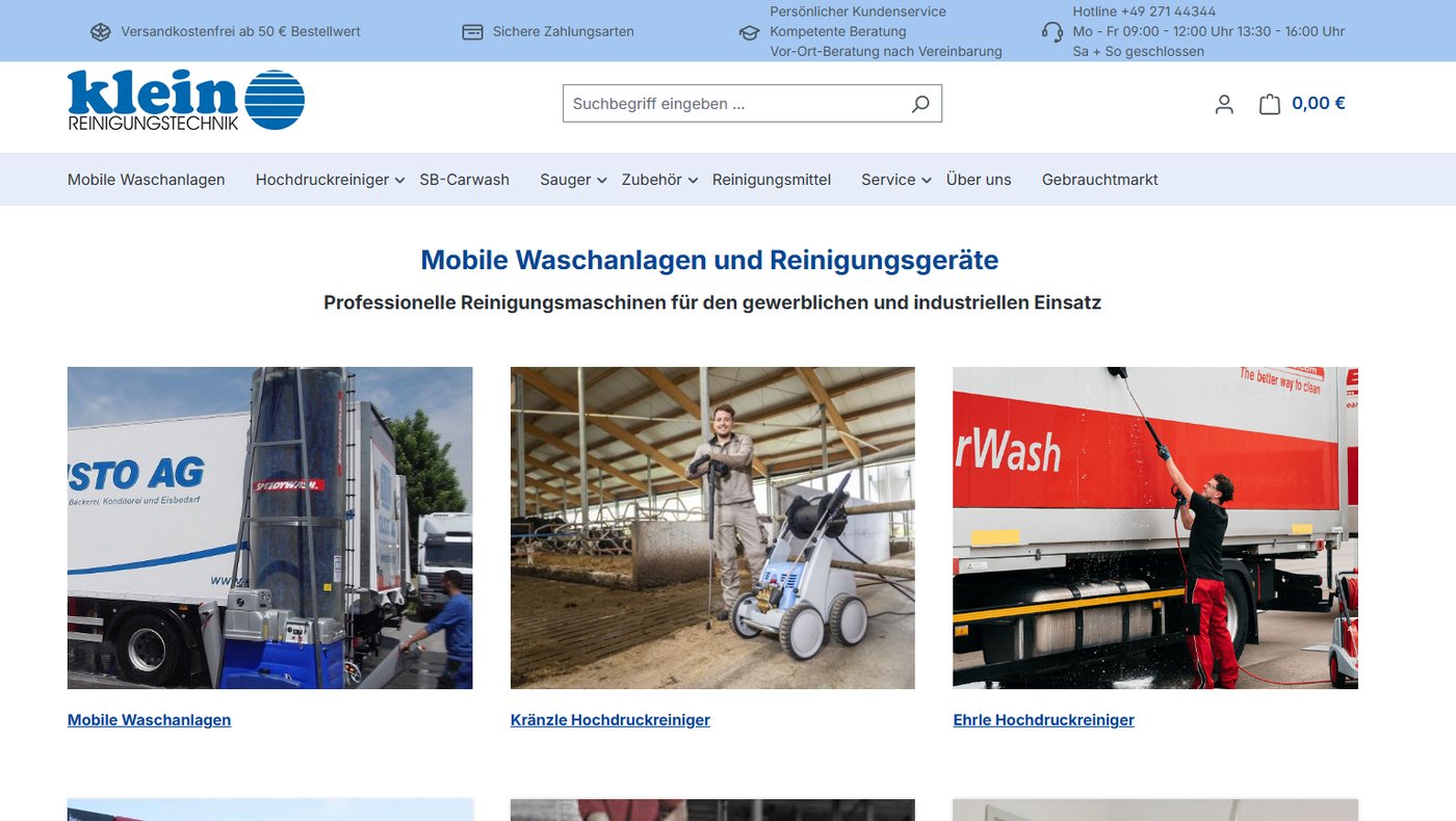 Onlineshop Klein Reinigungstechnik
