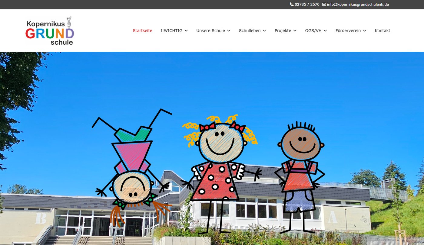 Website Kopernikusschule