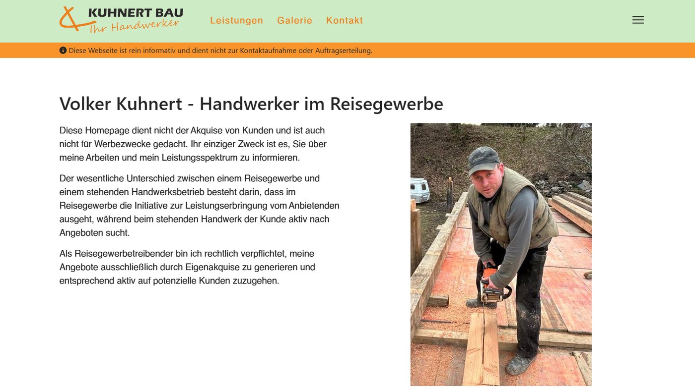 Website Kuhnert Bau